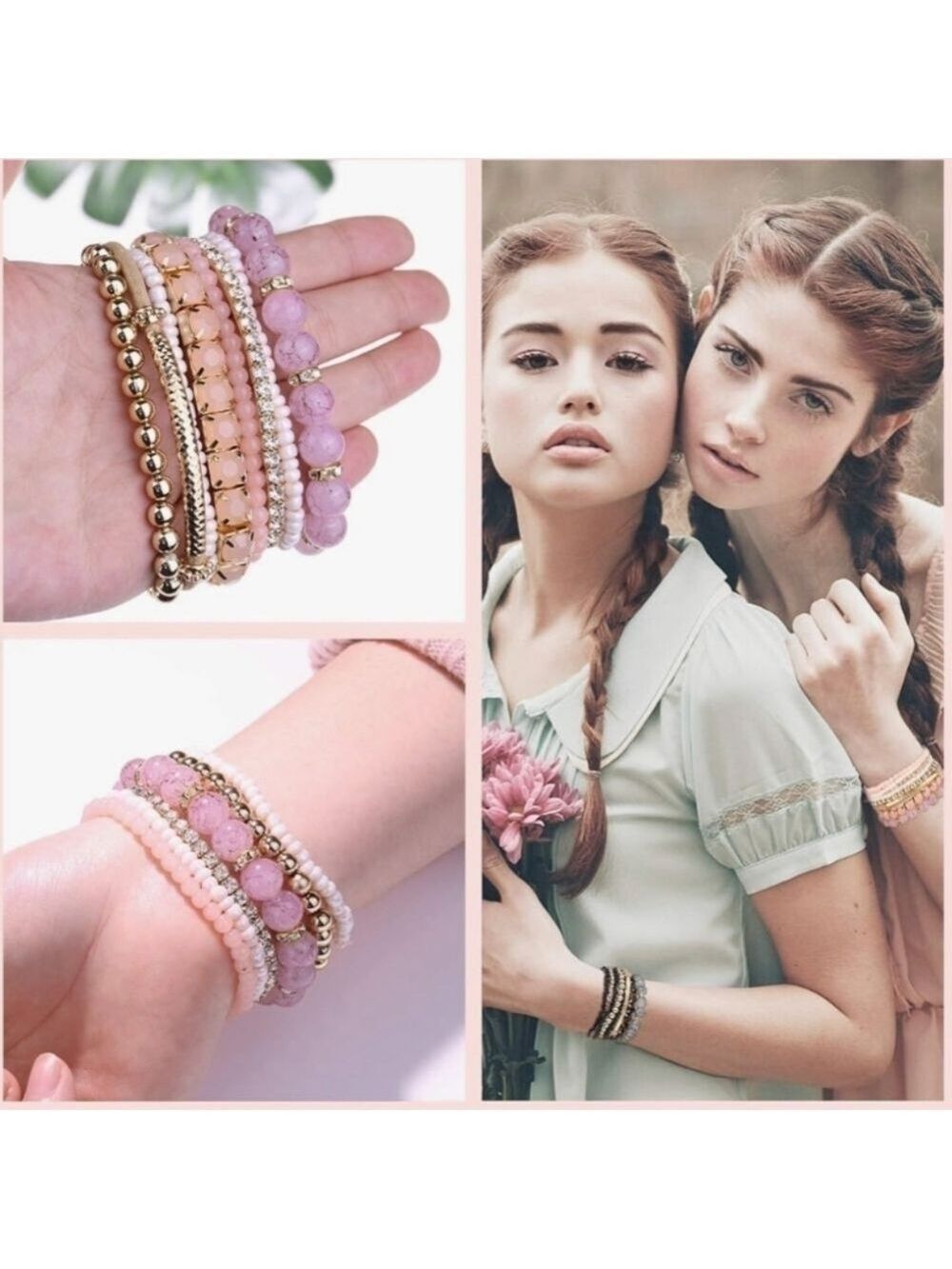 Sailimue beaded bracelets set of 8 - Picture 6 of 10